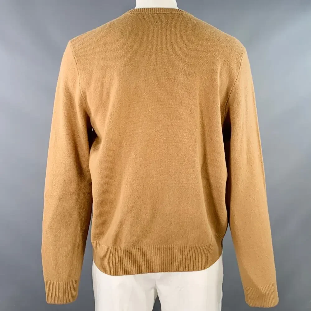 POLO by RALPH LAUREN Size XL Tan Wool Knit V-Neck Sweater - Picture 3 of 9